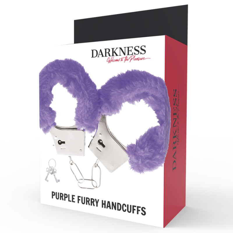 DARKNESS - LILAC LINED METAL HANDCUFFS DARKNESS BONDAGE - 2