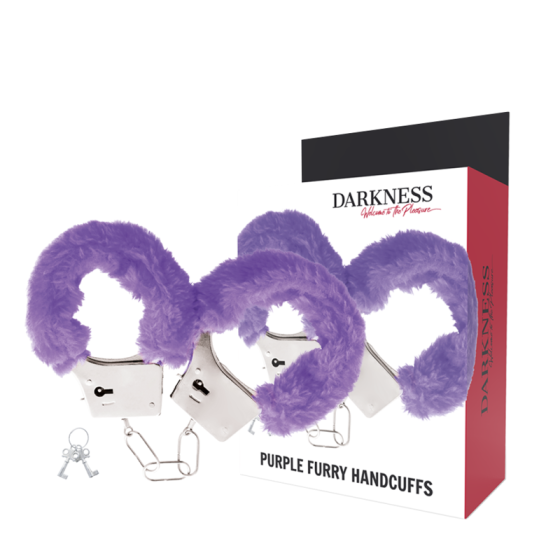 DARKNESS - LILAC LINED METAL HANDCUFFS DARKNESS BONDAGE - 3