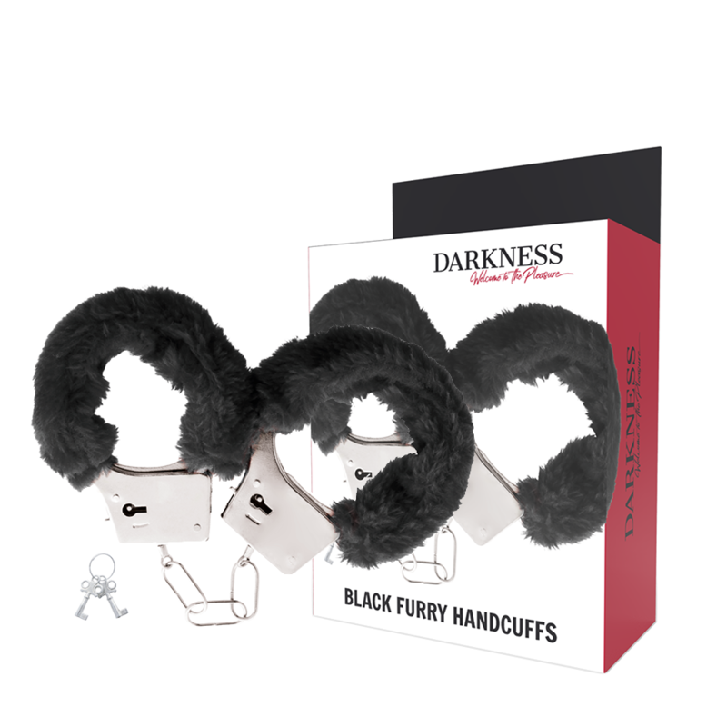 DARKNESS - BLACK LINED METAL HANDCUFFS DARKNESS BONDAGE - 2