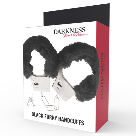 DARKNESS - BLACK LINED METAL HANDCUFFS DARKNESS BONDAGE - 3