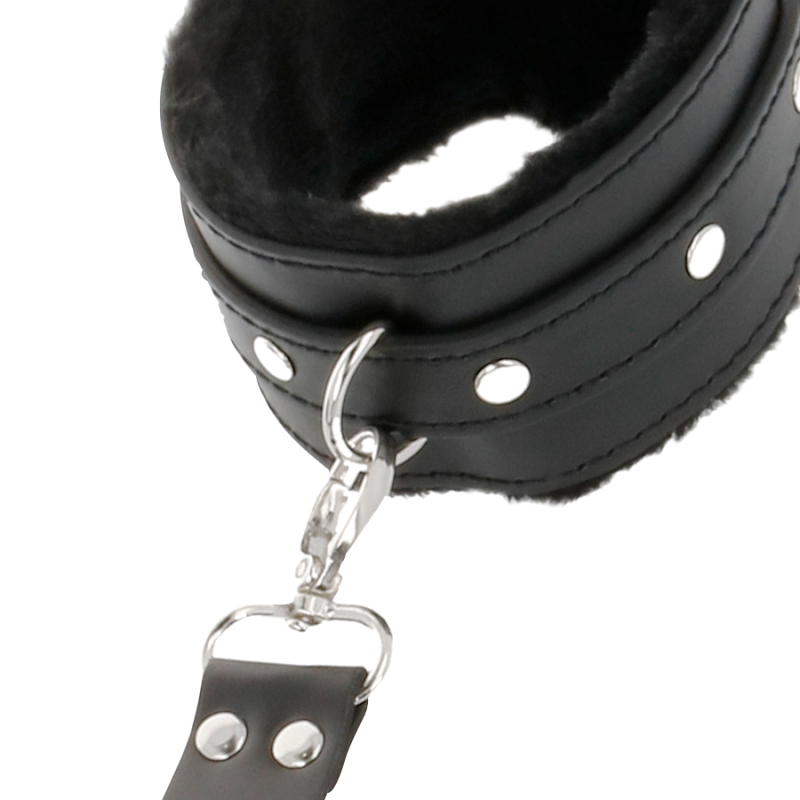 DARKNESS - LEATHER HANDCUFFS FOR FOOT AND HANDS BLACK DARKNESS BONDAGE - 7