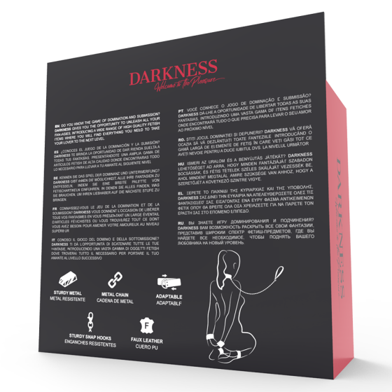 DARKNESS - BLACK LEATHER HANDCUFFS AND COLLAR DARKNESS BONDAGE - 11