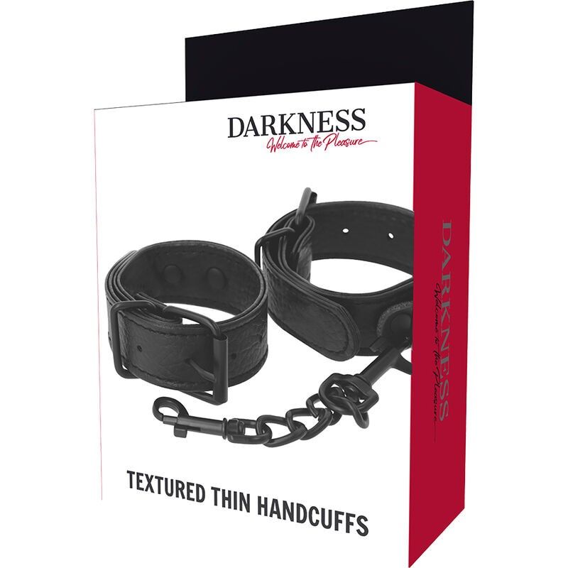 DARKNESS - WIDE THIN TEXTURED HANDCUFFS DARKNESS BONDAGE - 5