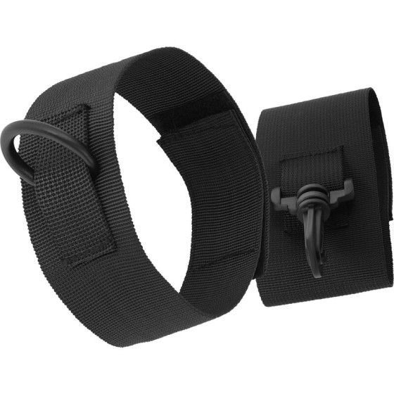 DARKNESS - BLACK NYLON ANKLE CUFFS DARKNESS BONDAGE - 4