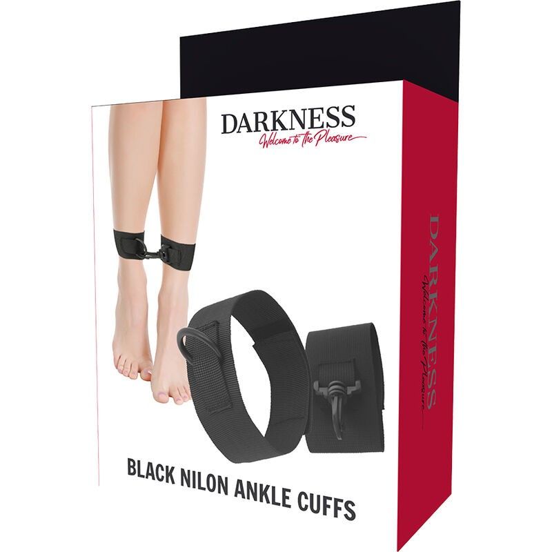 DARKNESS - BLACK NYLON ANKLE CUFFS DARKNESS BONDAGE - 5