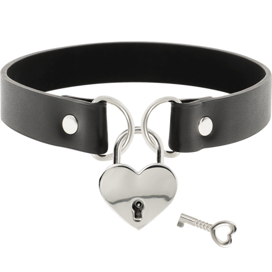 COQUETTE - CHIC DESIRE VEGAN LEATHER NECKLACE WITH HEART ACCESSORY WITH KEY COQUETTE ACCESSORIES - 3
