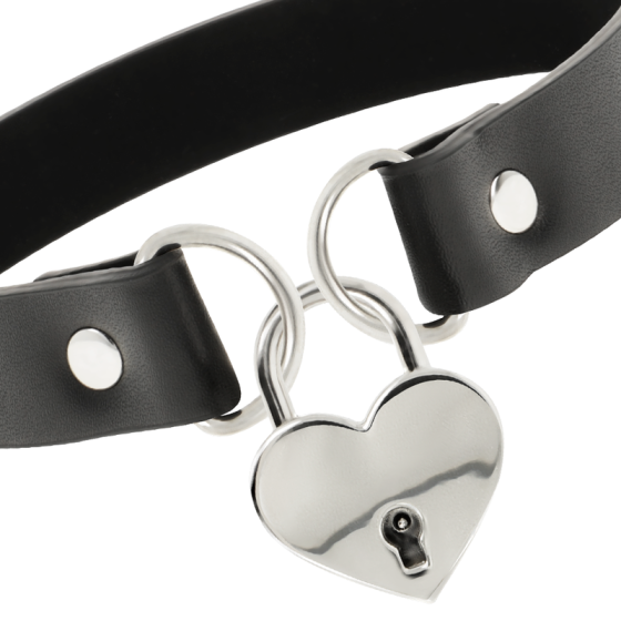 COQUETTE - CHIC DESIRE VEGAN LEATHER NECKLACE WITH HEART ACCESSORY WITH KEY COQUETTE ACCESSORIES - 4