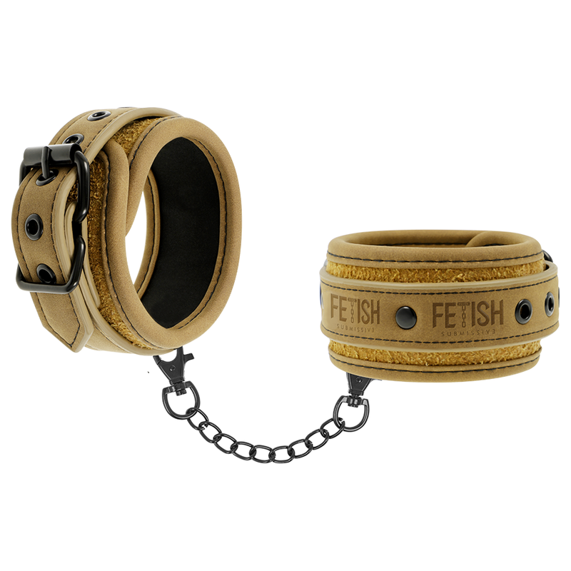 FETISH SUBMISSIVE ORIGEN - VEGAN LEATHER HANDCUFFS WITH NEOPRENE LINING FETISH SUBMISSIVE ORIGIN - 2