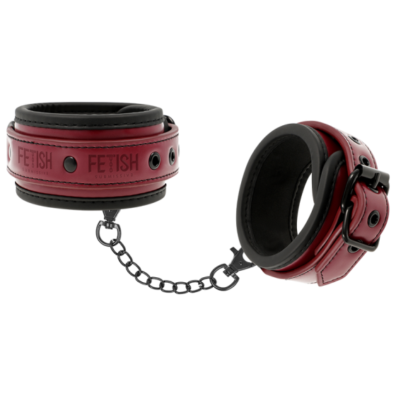 FETISH SUBMISSIVE DARK ROOM - VEGAN LEATHER ANKLE HANDCUFFS WITH NEOPRENE LINING FETISH SUBMISSIVE DARK ROOM - 2