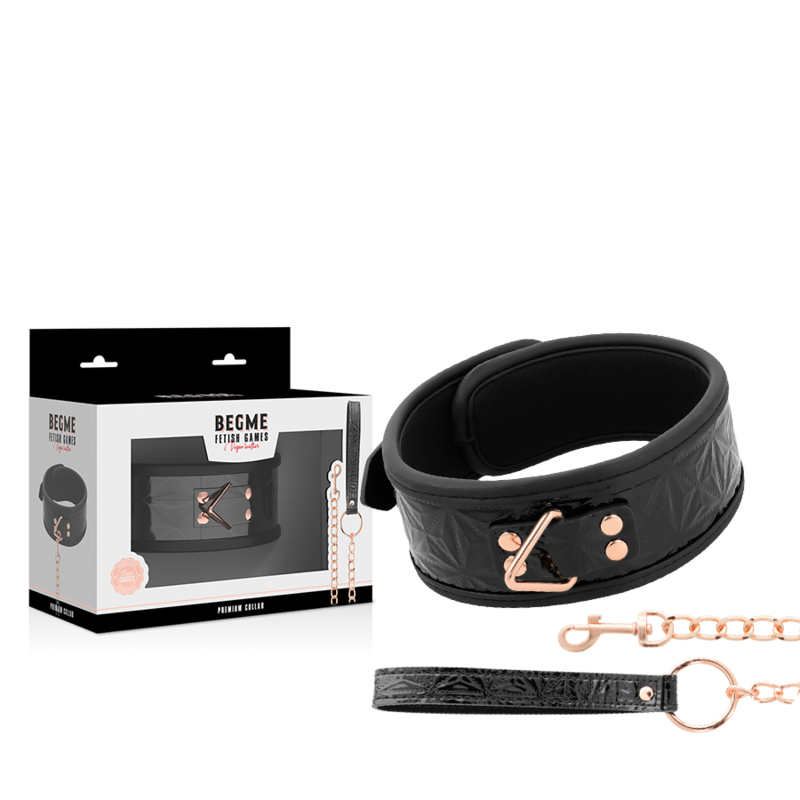 BEGME - BLACK EDITION PREMIUM VEGAN LEATHER COLLAR WITH NEOPRENE LINING BEGME BLACK EDITION - 2