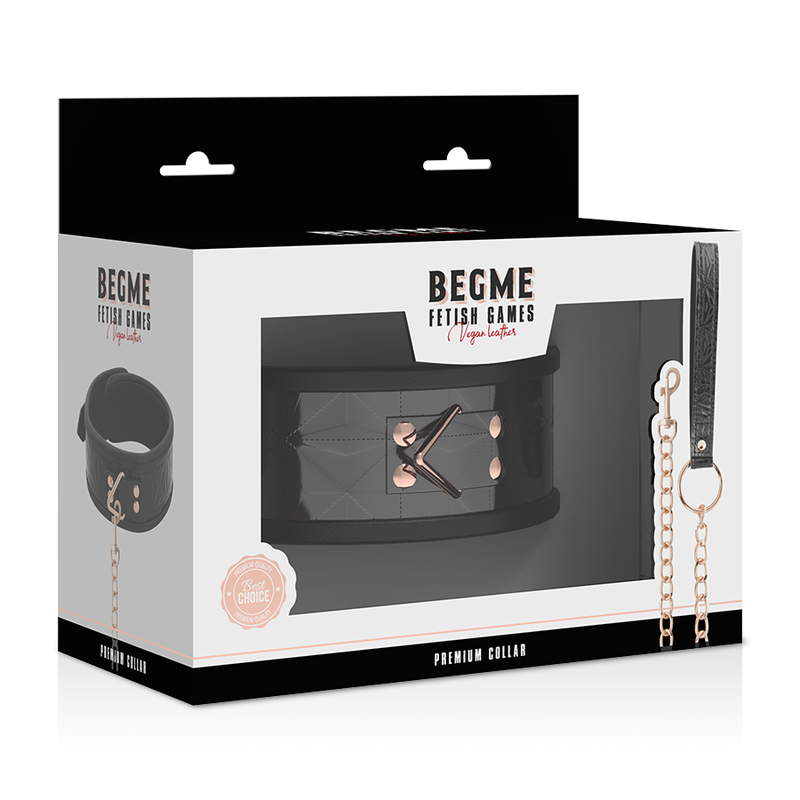 BEGME - BLACK EDITION PREMIUM VEGAN LEATHER COLLAR WITH NEOPRENE LINING BEGME BLACK EDITION - 7