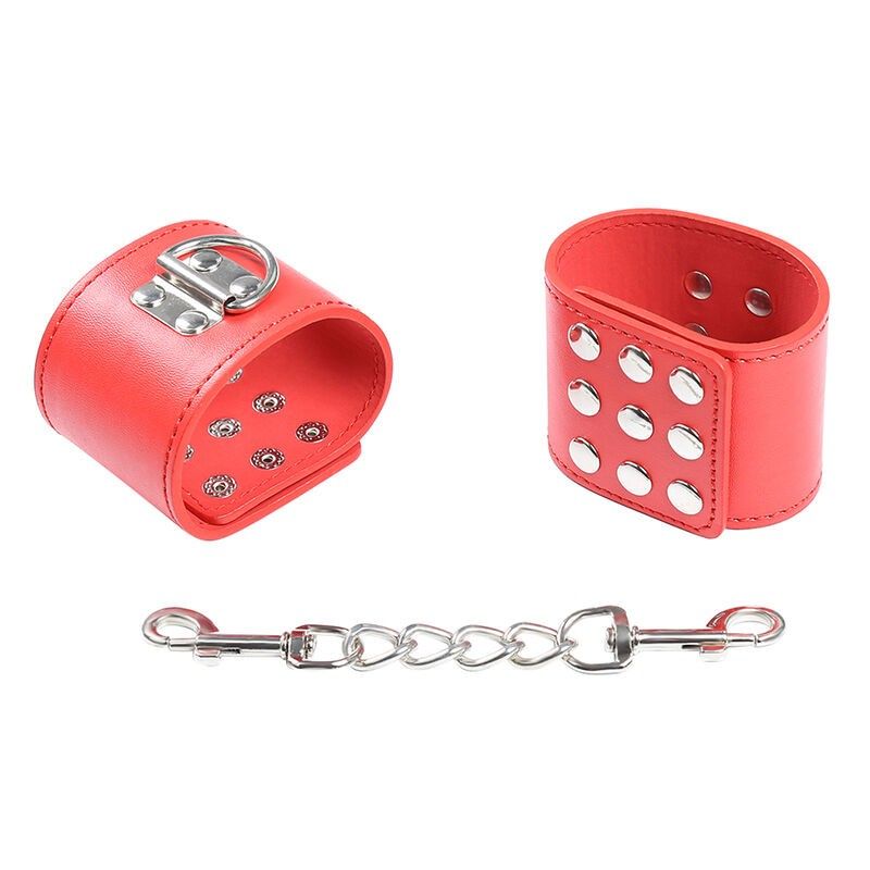 OHMAMA FETISH - RED HANDCUFFS WITH SNAP CLOSURE OHMAMA FETISH - 2