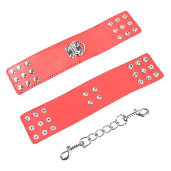 OHMAMA FETISH - RED HANDCUFFS WITH SNAP CLOSURE OHMAMA FETISH - 3