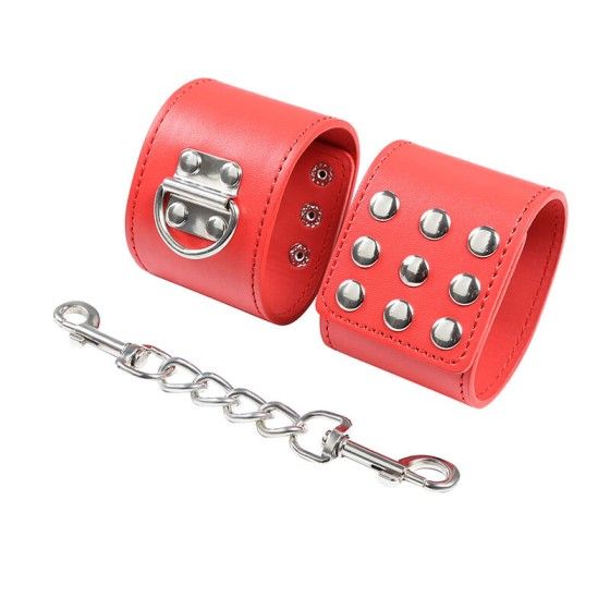 OHMAMA FETISH - RED HANDCUFFS WITH SNAP CLOSURE OHMAMA FETISH - 6