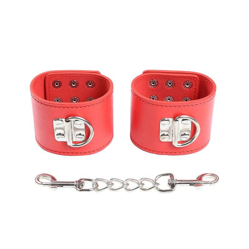 OHMAMA FETISH - RED HANDCUFFS WITH SNAP CLOSURE OHMAMA FETISH - 9