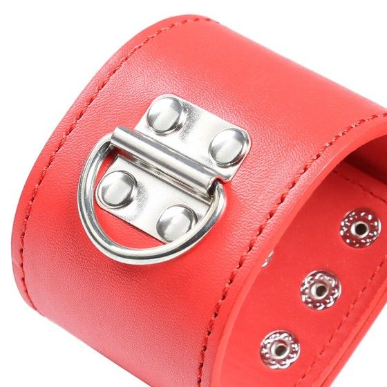 OHMAMA FETISH - RED HANDCUFFS WITH SNAP CLOSURE OHMAMA FETISH - 11