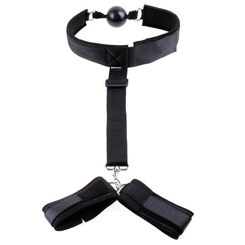 OHMAMA FETISH - FETISH NEOPRENE GAG WITH HAND CUFFS OHMAMA FETISH - 1