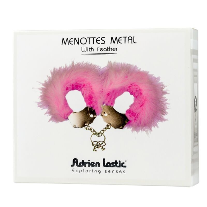 ADRIEN LASTIC - METAL HANDCUFFS WITH PINK FEATHERS ADRIEN LASTIC - 3