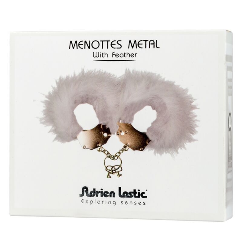 ADRIEN LASTIC - METAL HANDCUFFS WITH WHITE FEATHERS ADRIEN LASTIC - 3