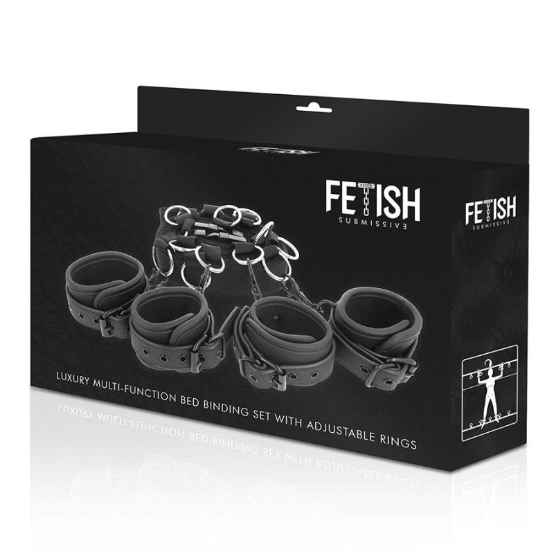 FETISH SUBMISSIVE - LUXURY BED TIES SET WITH NOPRENE LINING FETISH SUBMISSIVE BONDAGE - 10