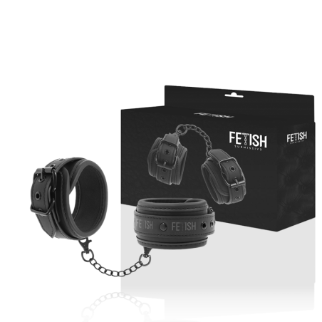FETISH SUBMISSIVE - VEGAN LEATHER HANDCUFFS WITH NOPRENE LINING