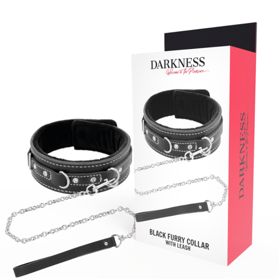 DARKNESS - HIGH QUALITY LEATHER NECKLACE WITH LEASH DARKNESS BONDAGE - 1