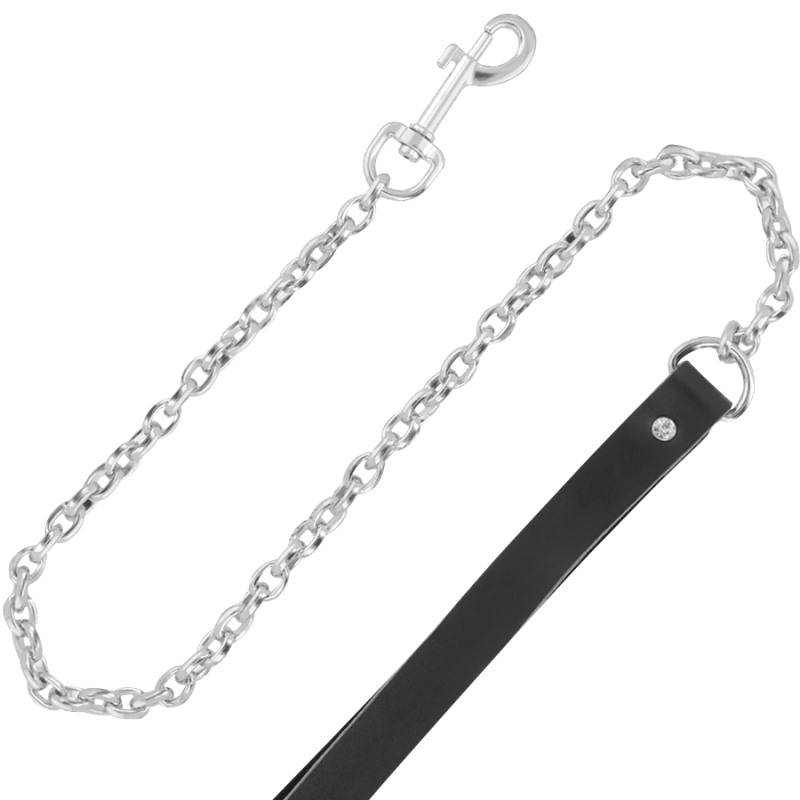 DARKNESS - HIGH QUALITY LEATHER NECKLACE WITH LEASH DARKNESS BONDAGE - 3