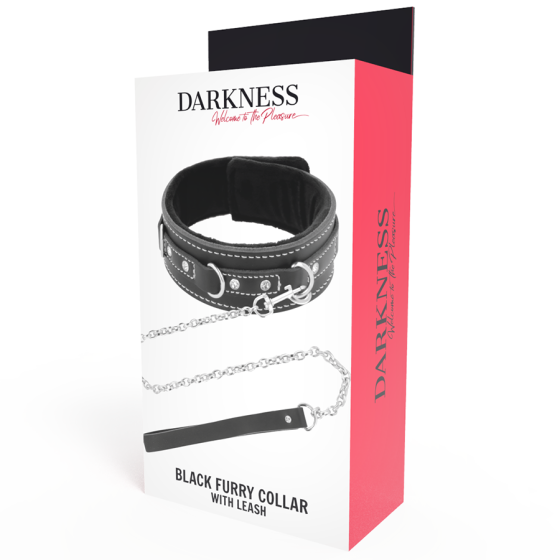 DARKNESS - HIGH QUALITY LEATHER NECKLACE WITH LEASH DARKNESS BONDAGE - 5