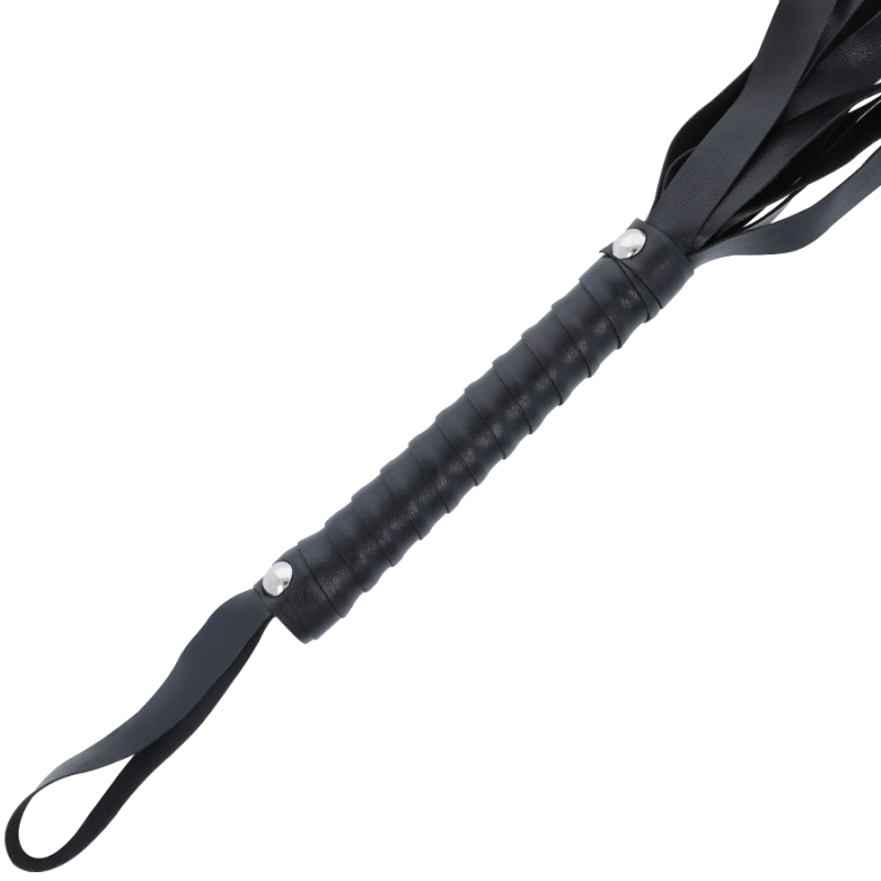 DARKNESS - BLACK BONDAGE WHIP 51 CM DARKNESS SENSATIONS - 2