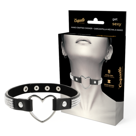 COQUETTE - CHIC DESIRE VEGAN LEATHER CHOKER WITH HEART
