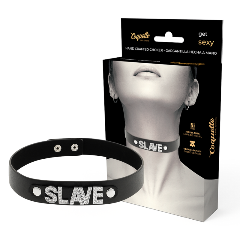 COQUETTE - CHIC DESIRE SLAVE VEGAN LEATHER CHOKER COQUETTE ACCESSORIES - 1