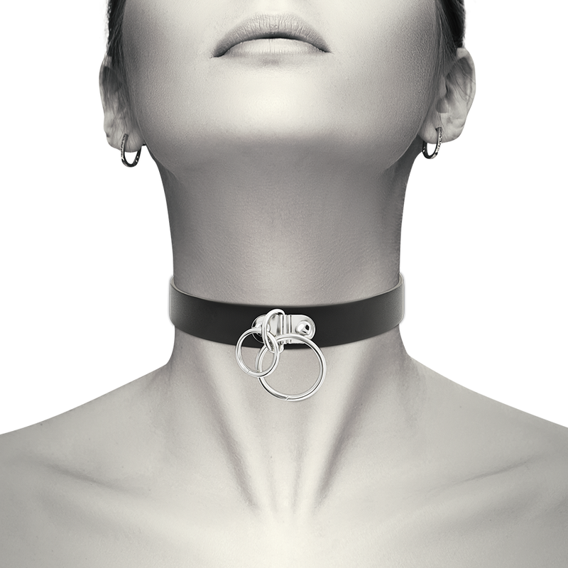 COQUETTE - CHIC DESIRE DOUBLE RING VEGAN LEATHER CHOKER COQUETTE ACCESSORIES - 2