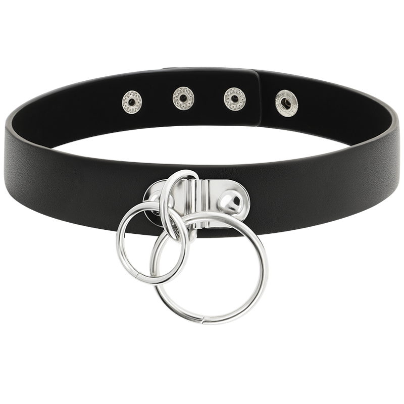 COQUETTE - CHIC DESIRE DOUBLE RING VEGAN LEATHER CHOKER COQUETTE ACCESSORIES - 3