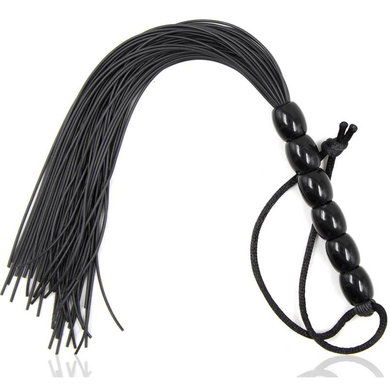 OHMAMA FETISH RIBBED SILICONE HANDLE FLOGGER 22 CM OHMAMA ANAL - 1