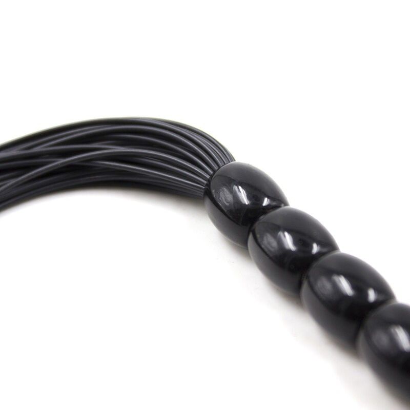 OHMAMA FETISH RIBBED SILICONE HANDLE FLOGGER 22 CM OHMAMA ANAL - 4