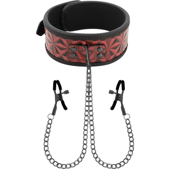 BEGME - RED EDITION COLLAR WITH NIPPLE CLAMPS WITH NEOPRENE LINING BEGME RED EDITION - 1