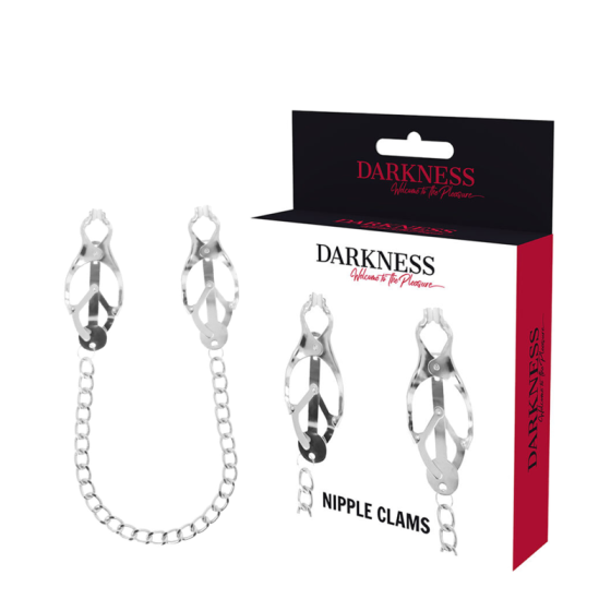 DARKNESS - METAL NIPPLE CLAMP WITH CHAIN