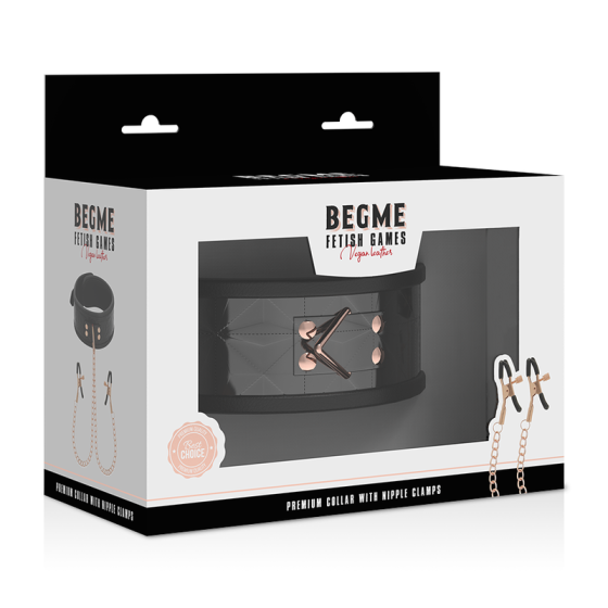 BEGME - BLACK EDITION COLLAR WITH NIPPLE CLAMPS WITH NEOPRENE LINING BEGME BLACK EDITION - 7