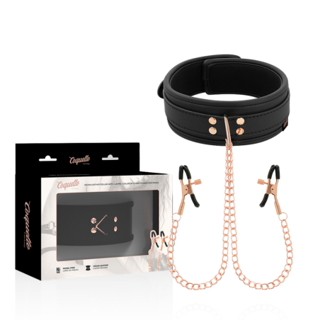 COQUETTE - CHIC DESIRE FANTASY NIPPLE CLAMP NECKLACE WITH NEOPRENE LINING