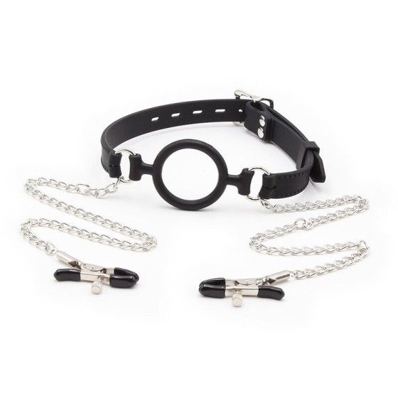 OHMAMA FETISH - RING GAG WITH CHAINS AND NIPPLE CLAMPS OHMAMA FETISH - 1
