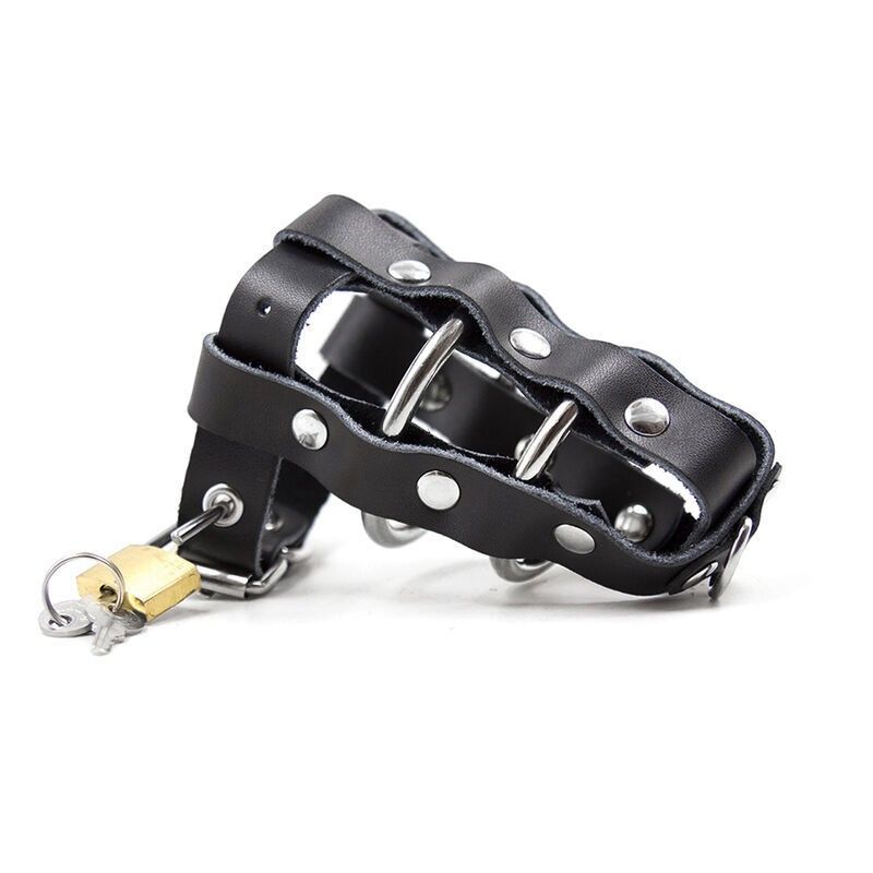 OHMAMA FETISH - LEATHER SHEATH WITH METAL RINGS AND PADLOCK OHMAMA FETISH - 1