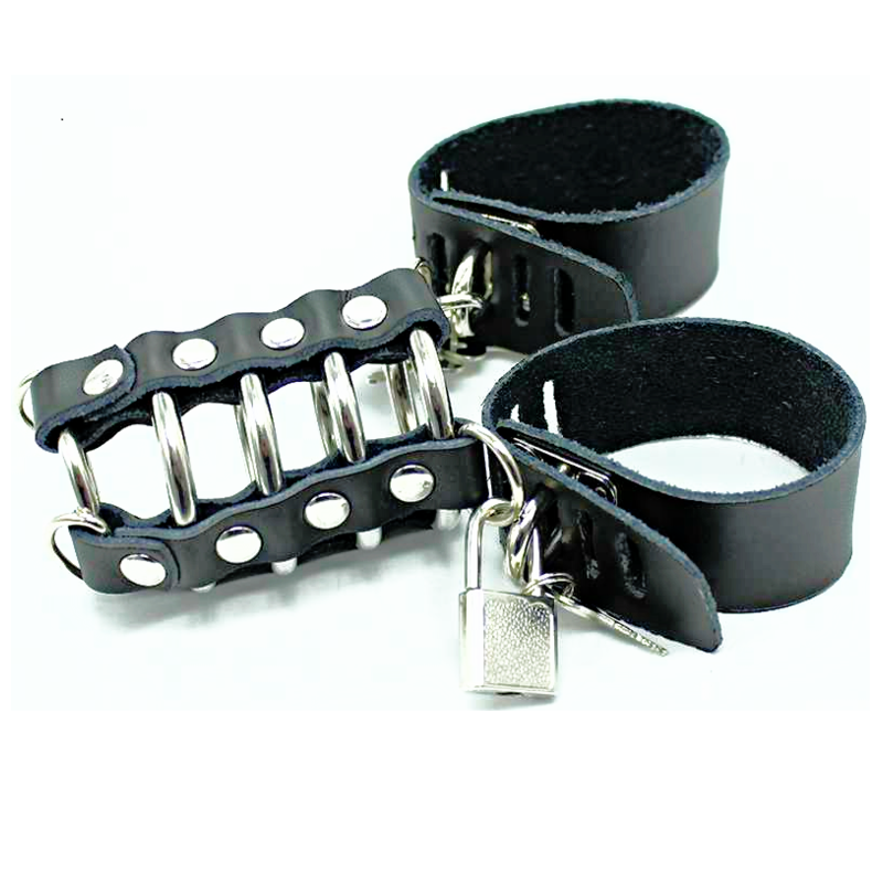 OHMAMA FETISH - PENIS CAGE WITH METAL RINGS AND LEATHER STRAPS OHMAMA FETISH - 2