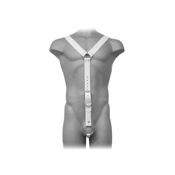 LEATHER BODY - HARNESS MEN WHITE LEATHER BODY - 1