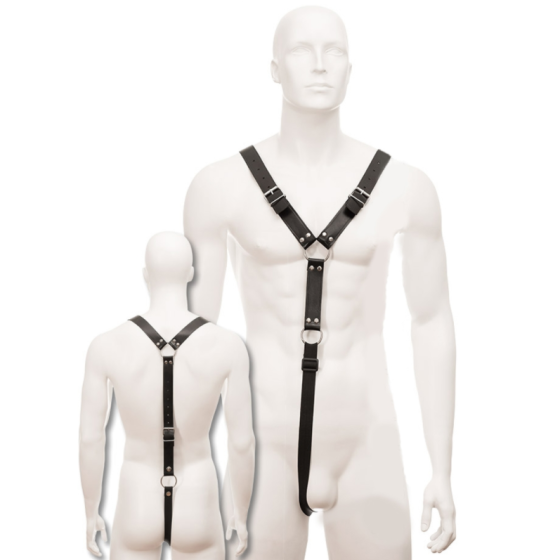 LEATHER BODY - HARNESS MEN BLACK LEATHER BODY - 1