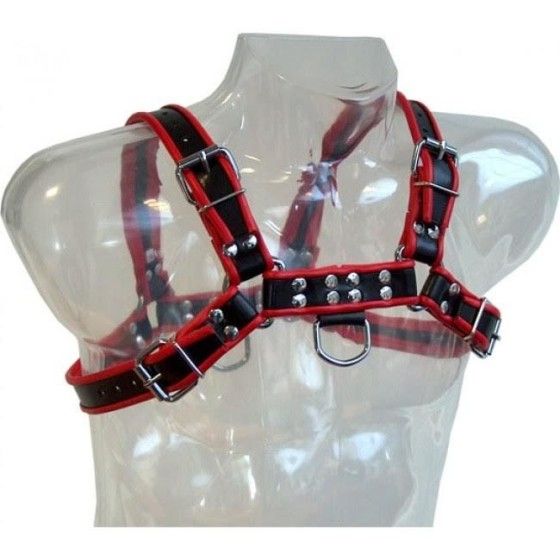 LEATHER BODY - CHAIN HARNESS III BLACK / RED LEATHER BODY - 2