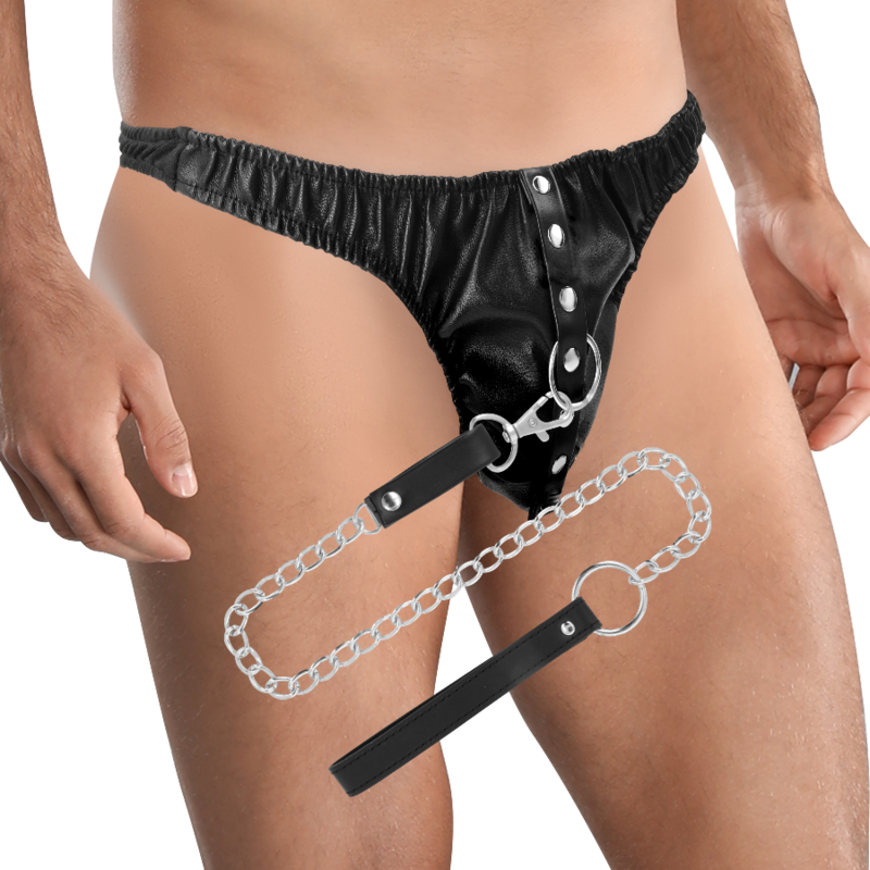 DARKNESS - SUBMISSION THONG WITH METAL CHAIN DARKNESS BONDAGE - 2