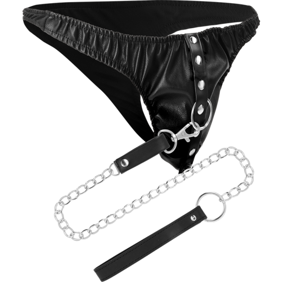 DARKNESS - SUBMISSION THONG WITH METAL CHAIN DARKNESS BONDAGE - 3