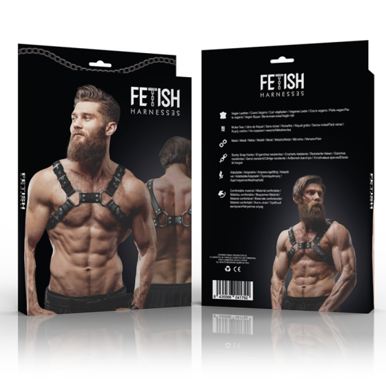 FETISH SUBMISSIVE ATTITUDE - MEN'S ADJUSTABLE ECO-LEATHER CHEST BULLDOG HARNESS FETISH SUBMISSIVE ATTITUDE - 4