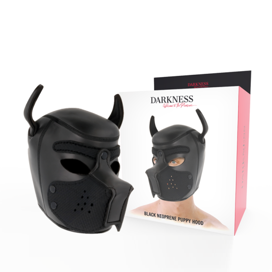 DARKNESS - NEOPRENE DOG MASK WITH REMOVABLE MUZZLE M