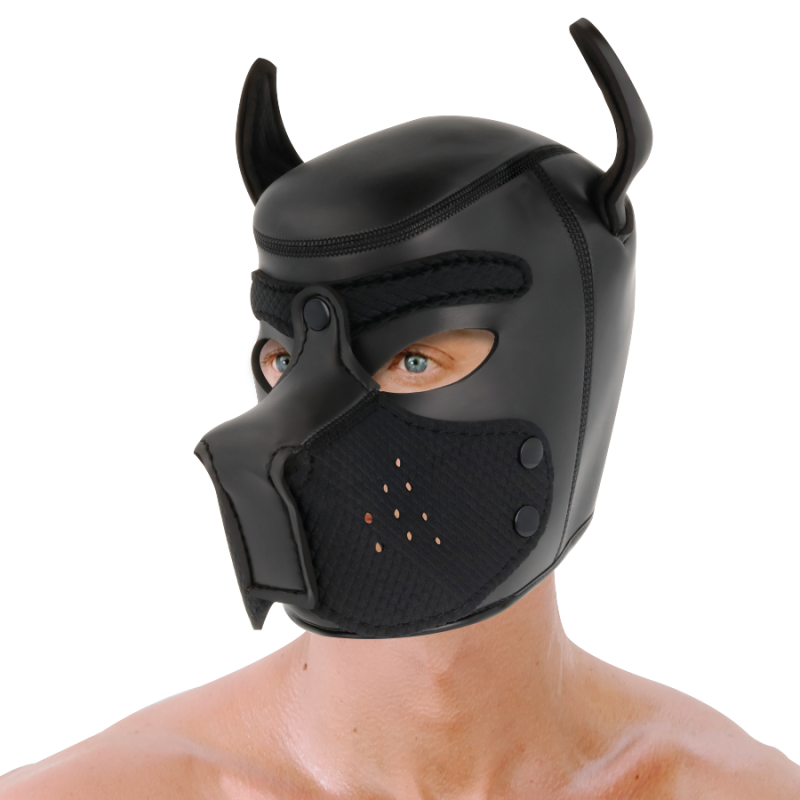 DARKNESS - NEOPRENE DOG MASK WITH REMOVABLE MUZZLE M DARKNESS BONDAGE - 2